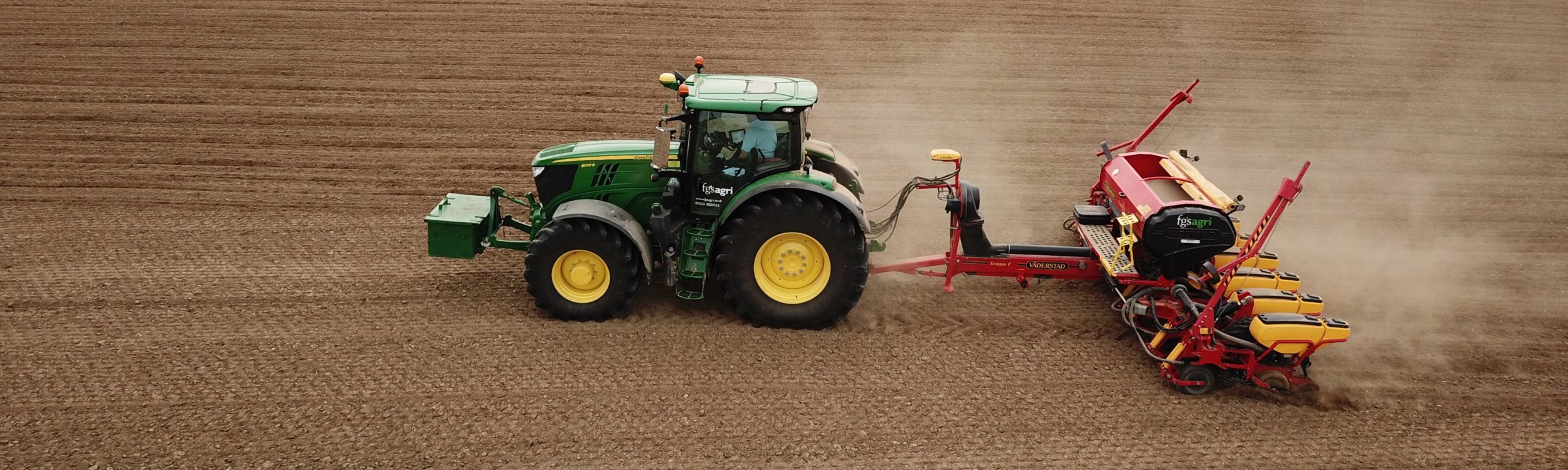 Aerial photo of Vaderstad Maize Drill